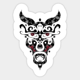 Abstract Demon Mask Sticker